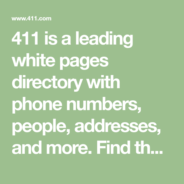 411 com white pages